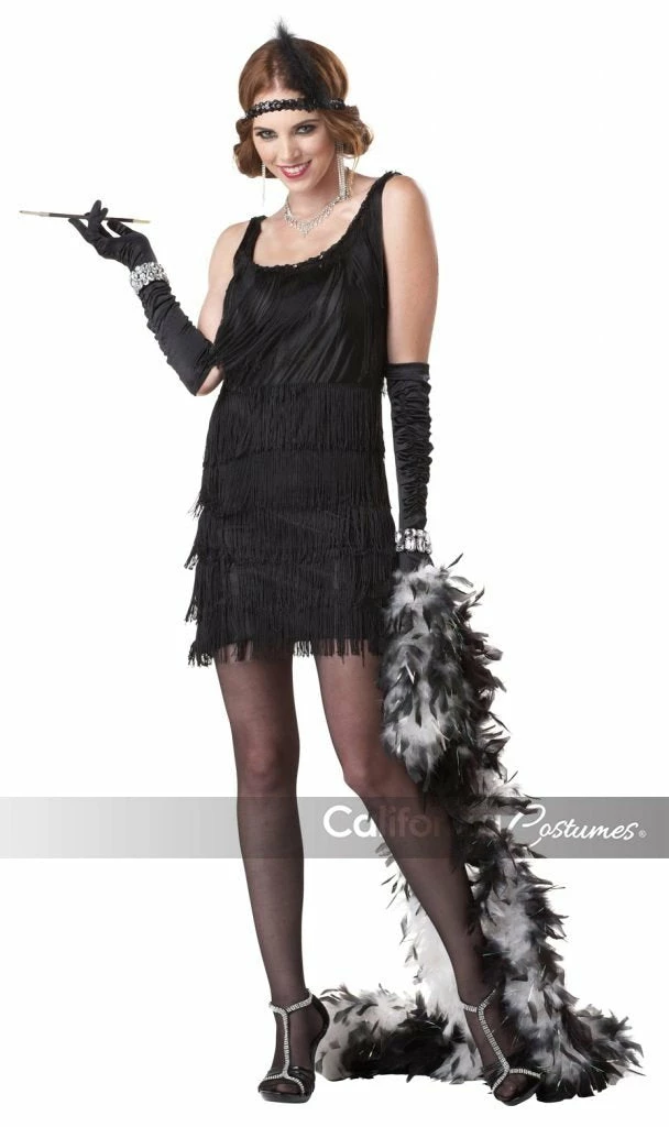 California Costumes Decades Black Fringe Flapper 3 California Costumes Decades Black Fringe Flapper