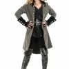 Charades Pirate & Medieval/Renaissance Pirate Vixen Coat Grey