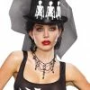 Dreamgirl Top Hats Skeleton Top Hat W/Black Veil
