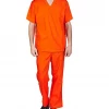 M&M Scrubs Scrub Set Top/Bottom Orange Uniforms & Occupations