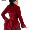 Hearts & Roses London Gloria Jacket In Red Velvet Plus Size