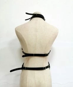 Western Fashion Leather Body Harness With Leg Straps