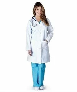 M&M Scrubs Plus Size Lab Coat Women's White
