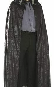 Rubies Black Distressed Suede Hooded Cape Capes