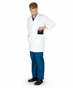 M&M Scrubs Lab Coat Men's IPad White