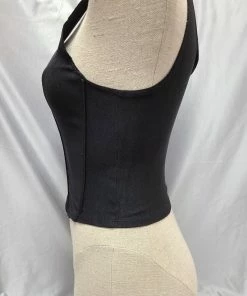 Nova Brand Apparel Superheroes & Villains Black Pleather Corset Vest In Black Or Red