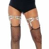 Leg Avenue Garter Suspender Iridescent Studded Hosiery & Lingerie