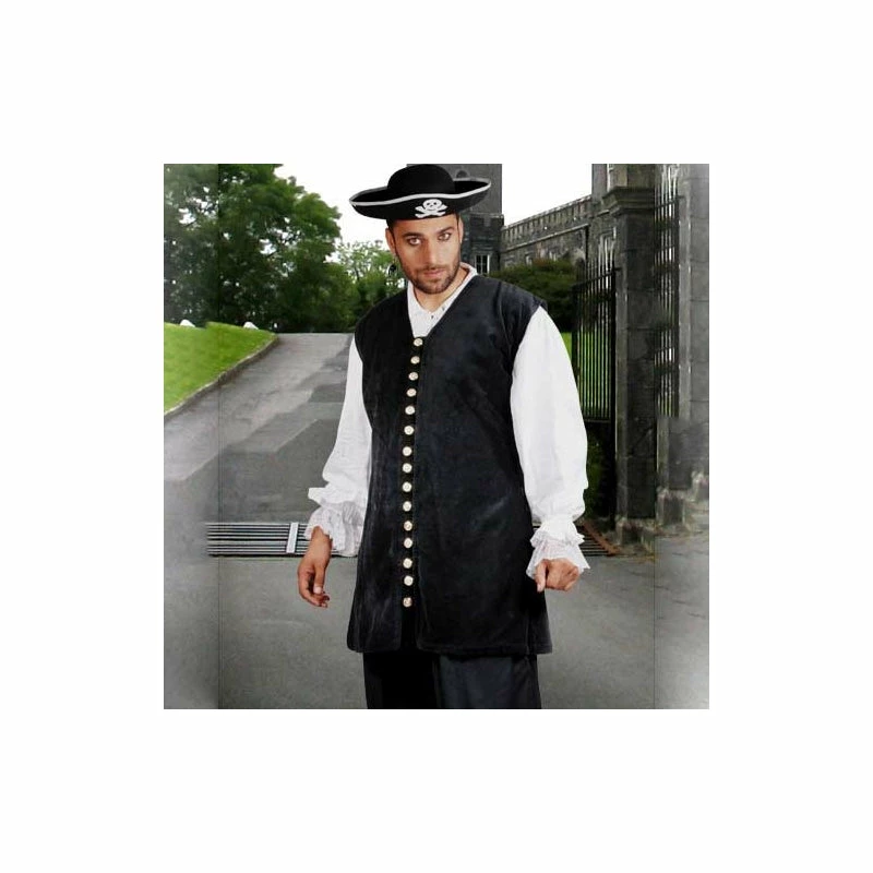 Pirate Dressing Vest Capt De Lisle Black 3 Pirate Dressing Vest Capt De Lisle Black