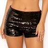 Western Fashion Burlesque High Waist Sequin Shorts W/ Zipper In 4 Colors