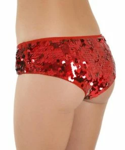 Western Fashion Sequin Booty Brief Red Burlesque