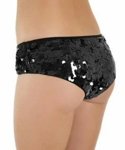 Western Fashion Sequin Booty Brief Black
