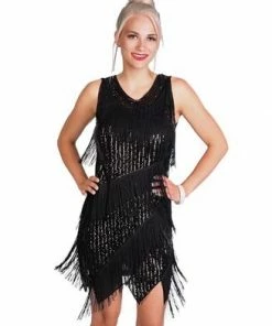 Western Fashion Decades Dress Flapper Sequin Fringe