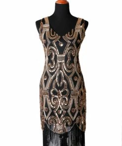 Western Fashion Flapper Art Deco Gold Decades