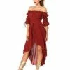 Leg Avenue Peasant Dress Rust