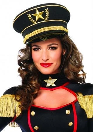 Leg Avenue Military Hat Gold Braid Star 3 Leg Avenue Military Hat Gold Braid Star