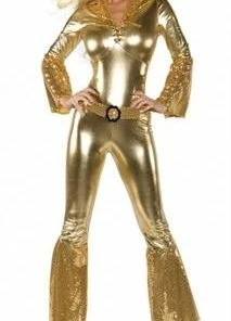 Underwraps Decades Hot Pants Jumpsuit Gold