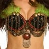 Western Fashion Greek & Roman, Egyptian, Barbarian Tribal Bra W-Brass Beads & Feathers 2 Western Fashion Greek & Roman, Egyptian, Barbarian Tribal Bra W-Brass Beads & Feathers