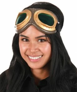 Elope Steampunk & Victorian Goggles Aviator Gold/Green