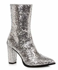 Ellie Shoes 3" Women's Silver Glitter Gogo Calf Boot Women's Shoes