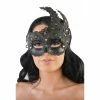 Kayso International Inc. Masquerade Masks Lace Vintage Mask Black W/ Rhinestones