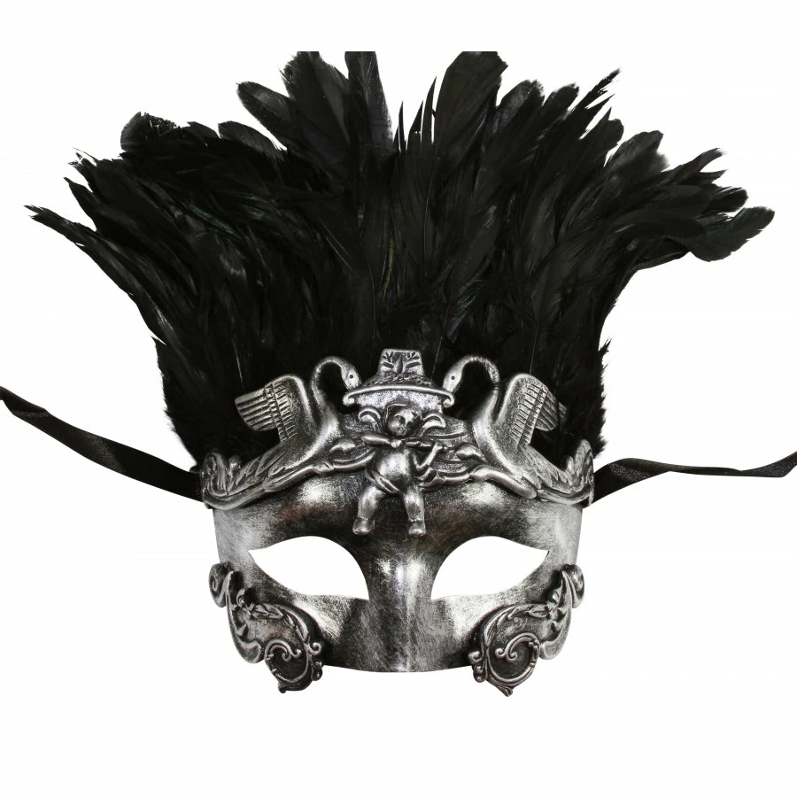 Kayso International Inc. Gladiator Masquerade Mask With Black Feathers Masquerade Masks 4 Kayso International Inc. Gladiator Masquerade Mask With Black Feathers Masquerade Masks