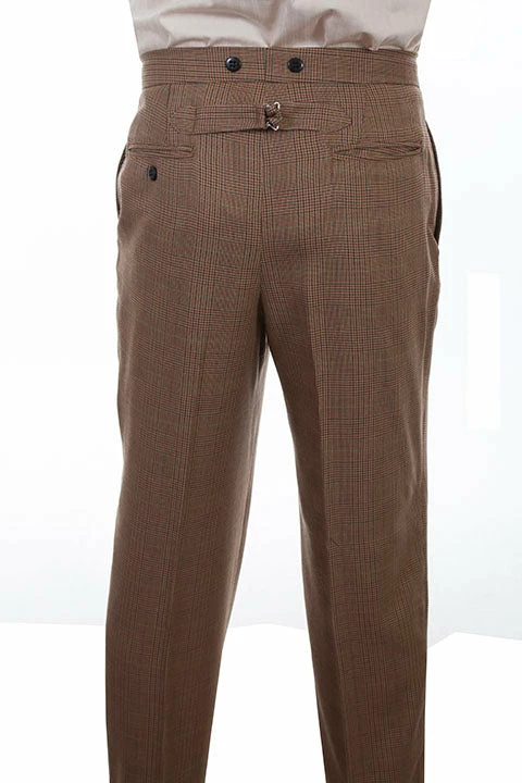 Scully Range Wear Steampunk & Victorian Trouser Brown Glen Plaid 4 Scully Range Wear Steampunk & Victorian Trouser Brown Glen Plaid