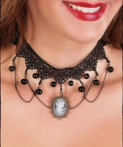 Western Fashion Choker Cameo W/Swags