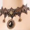 Western Fashion Spider Lace Choker Necklaces & Earrings