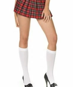 Leg Avenue Hosiery & Lingerie Knee High Socks Nylon White
