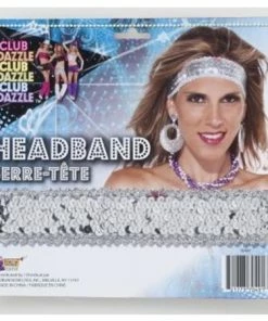 Forum Novelty Sequin Headband In Silver Or Black