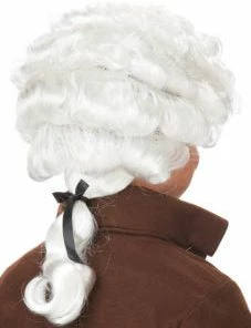 California Costumes Colonial Man White Wig Grey & White