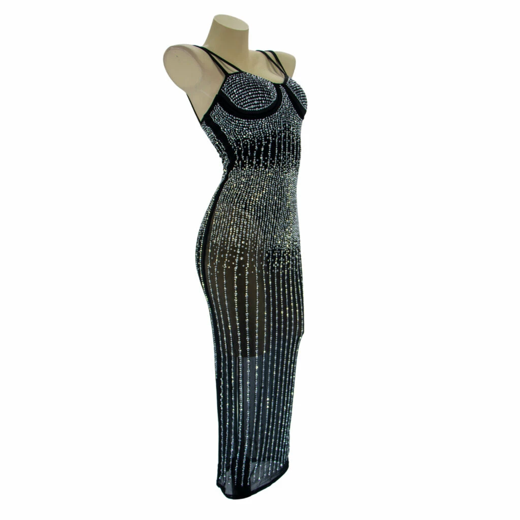 Western Fashion Decades Rhinestone Mesh Dress 3 Western Fashion Decades Rhinestone Mesh Dress