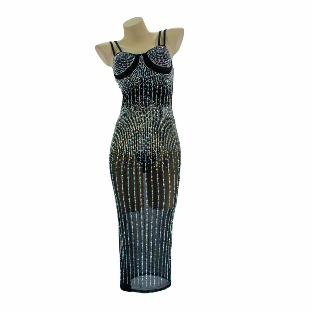Western Fashion Decades Rhinestone Mesh Dress 4 Western Fashion Decades Rhinestone Mesh Dress