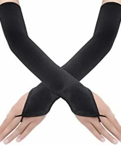 Burleska USA Mitts Black Satin Gloves