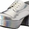 Ellie Shoes Platform Disco Silver Hologram