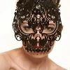 Kayso International Inc. Venetian Black Metal Skull Mask Masquerade Masks
