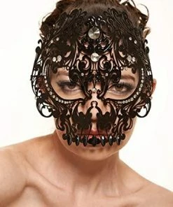 Kayso International Inc. Venetian Black Metal Skull Mask Masquerade Masks