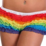 Western Fashion Burlesque Rhumba Shorts Rainbow