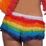Western Fashion Burlesque Rhumba Shorts Rainbow