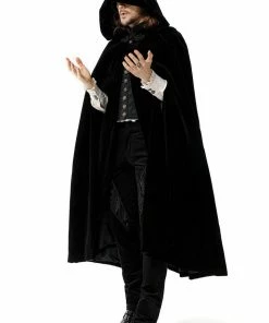 Pentagramme Gothique Capes Cape Hooded Velvet Black