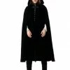 Pentagramme Gothique Capes Cape Hooded Velvet Black