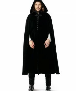 Pentagramme Gothique Capes Cape Hooded Velvet Black