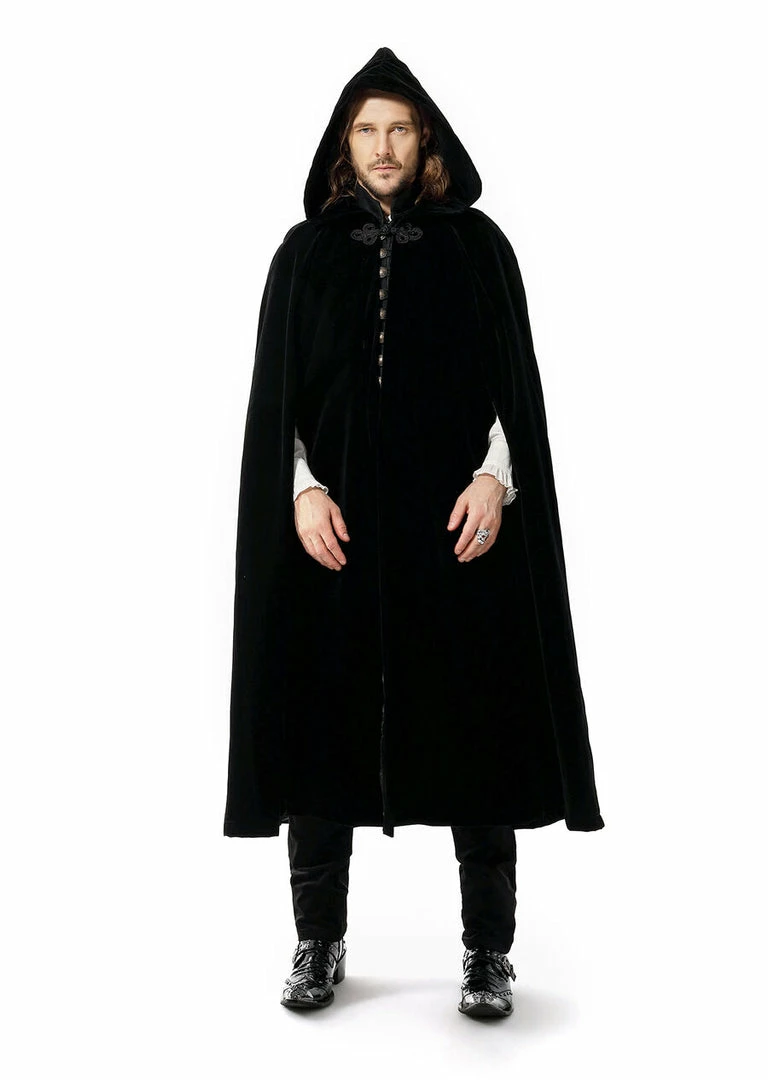 Pentagramme Gothique Capes Cape Hooded Velvet Black 3 Pentagramme Gothique Capes Cape Hooded Velvet Black