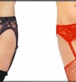 Leg Avenue Hosiery & Lingerie Lace Garter Belt W- Thong