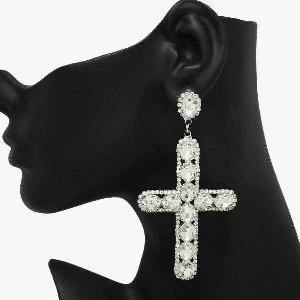 Good Feelings Cross Rhinestone Drop Earring In 2 Colors 4 Good Feelings Cross Rhinestone Drop Earring In 2 Colors