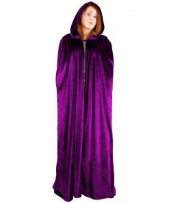 Charades Hooded Panne Cape In 6 Colors