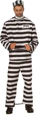Rubies Uniforms & Occupations Prisoner Man Striped 3 Rubies Uniforms & Occupations Prisoner Man Striped