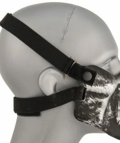 UK Arms SKULL HALF-FACE MASK (SILVER & BLACK) Masquerade Masks