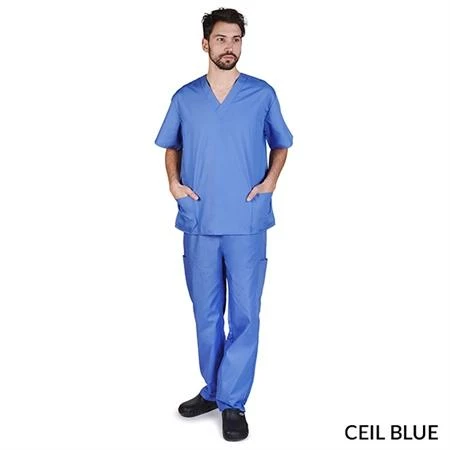 M&M Scrubs Uniforms & Occupations Scrub Set Top/Bottom Ceil Blue 3 M&M Scrubs Uniforms & Occupations Scrub Set Top/Bottom Ceil Blue