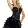 Be Wicked! Burlesque Dress Sequin Feather Showgirl In 4 Colors